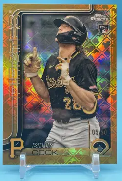 2025 Topps Chrome LOGOFRACTOR Edition #273 Billy Cook Gold /50 - Image 1