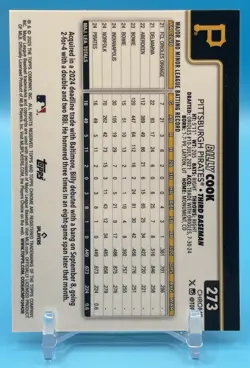 2025 Topps Chrome LOGOFRACTOR Edition #273 Billy Cook Gold /50 - Image 2