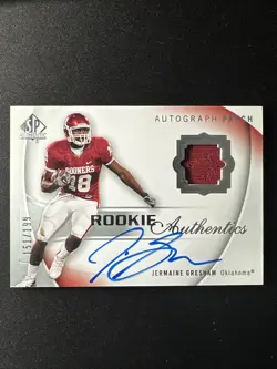 2010 SP Authentic /199 Jermaine Gresham #126 RPA Rookie Patch Auto RC Event Used - Image 1