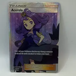 Pokemon TCG Acerola 142/147 SM Burning Shadows Ultra Rare Full Art Holo EN - Image 1