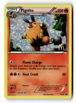 Pokemon Card Pignite - 4/12 Holo LP McDonald's Promos 2012 004/012 - Image 1