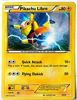 Pikachu Libre (30 30/30 Holo XY Trainer Kit: Pikachu Libre & Suicune Pokemon DMG - Image 1