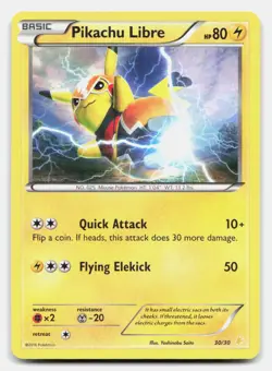 Pikachu Libre 30/30 Holo XY Trainer Kit: Pikachu Libre & Suicune Pokemon NM/LP - Image 1