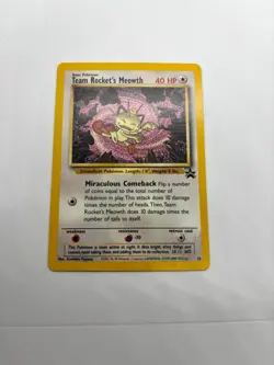 Team Rocket's Meowth 18 Promo Wizards Black Star Promos Pokemon NM - Image 2