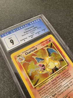 🔥 STRONG CGC 9 Mint Charizard Base Set Unlimited Holo Pokemon Card 4/102 - Image 3