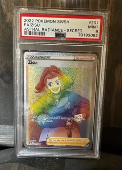 POKEMON 2022 Astral Radiance Secret Full Art Trainer ZISU #207 PSA 9 Mint RARE - Image 1