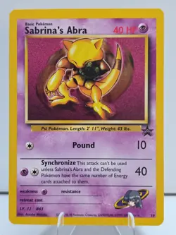 2000 Pokemon Sabrina's Abra 19 Black Star Promo Trading Card Game TCG Vintage - Image 1