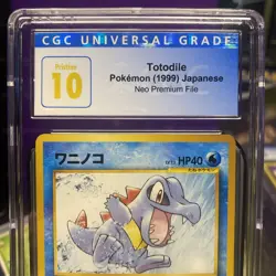 Pokemon Totodile Neo Premium File Japanese CGC 10 Pristine Blue Label - Image 3