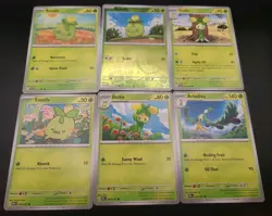 Smoliv, Dolliv & Arboliva Grass Pokemon TCG 6 Lot Reverse Holo And Regular Cards - Image 1