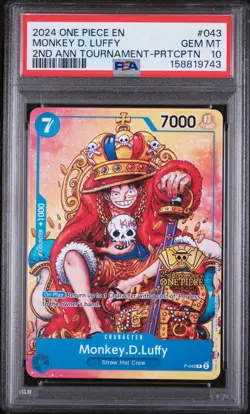 2024 ONE PIECE PROMOS #043 MONKEY D. LUFFY PSA 10 - Image 1