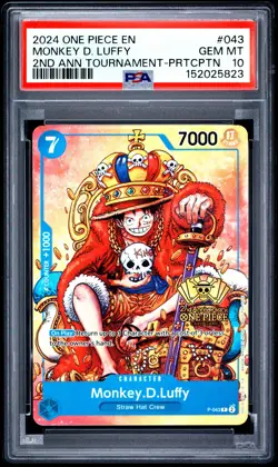 2024 ONE PIECE PROMOS #043 MONKEY D. LUFFY PSA 10 - Image 1