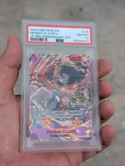 2025 ONE PIECE JAPANESE 3RD ANNIVERSARY SET #119 MONKEY D. LUFFY PSA 10 - Image 1