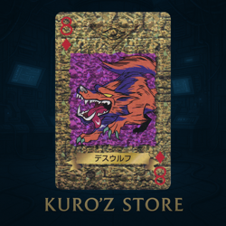 Yugioh TOEI Trump Collection Death wolf Holo Poker Card 1998 Japanese - Image 1