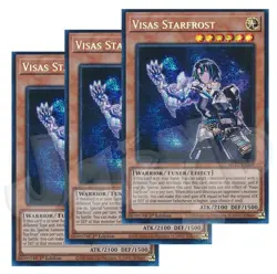 Yugioh - Visas Starfrost x 3 - 1st Edition Prismatic Secret Rare NM - Free Holo - Image 1