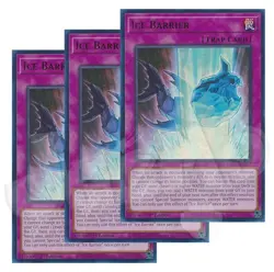 Yugioh - Ice Barrier x 3 - 1st Edition Ultra Rare NM - Plus Free Holo Card - Image 1