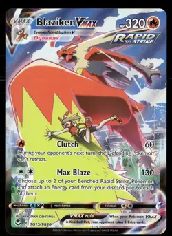 Blaziken VMAX TG15/TG30 Holo VMAX Rare Silver Tempest Trainer Gallery Pokemon NM - Image 1