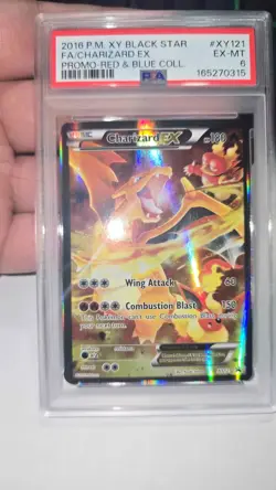 2016 POKEMON XY BLACK STAR PROMO #XY121 FULL ART/CHARIZARD EX PSA 6 - Image 3