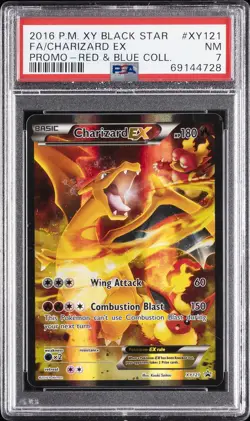 2016 POKEMON XY BLACK STAR PROMO #XY121 FULL ART/CHARIZARD EX PSA 7 - Image 1