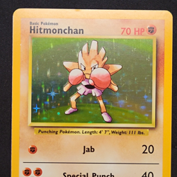 WOTC Hitmonchan 7/102 Base Set Holo Rare 70 HP English 1999 Pokemon TCG - Image 1
