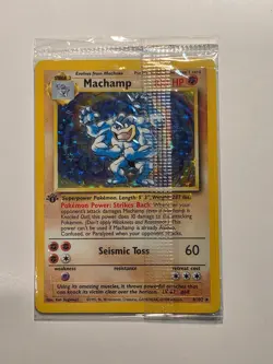 Pokemon TCG Machamp Holo Rare 1st Edition Base Set #8/102 FACTORY SEALED - Image 1