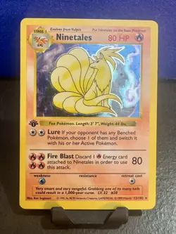 Pokemon Ninetales Holo Rare TCG Card Base Set, Shadowless, First Edition - Image 1