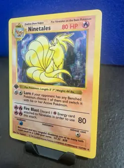 Pokemon Ninetales Holo Rare TCG Card Base Set, Shadowless, First Edition - Image 3