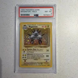 Pokemon TCG 1999 Base Set Magneton Holo Rare 9/102 PSA 8 Graded (2514) - Image 1
