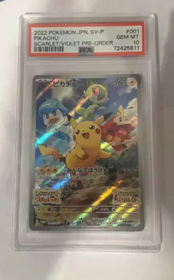 Pikachu 001/SV-P Scarlet & Violet Pre-order Sv Promo Pokemon Japanese PSA 10 - Image 1