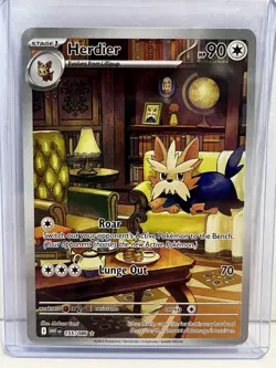 Pokemon TCG Herdier Illustration Rare Full Art Card 155/086 Sv: White Flare - Image 2