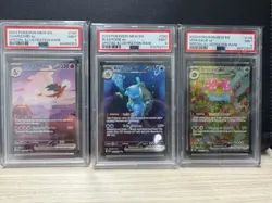 Pokemon 151 SIR Charizard,Blastoise,Venusaur PSA9 Graded Set - Image 1