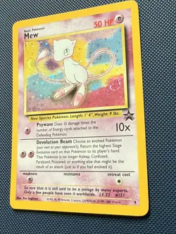 Pokemon Mew TCG Black Star Holo Card 9 WOTC Promo SWIRL - Image 2