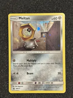 Meltan SM177 Holo HD Swirl 🌀 Black Star Promo Cosmos Pokemon Card Sun & Moon - Image 1