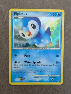 Pokemon Card 2007 PIPLUP Holo DP03 Diamond & Pearl Black Star Promo LP - Image 1