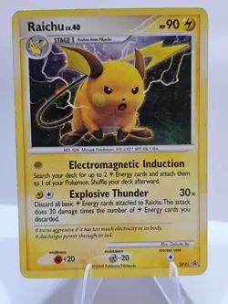 Pokemon Raichu DP21 Diamond & Pearl Black Star Promo Holo Rare TCG Card LP/MP+ - Image 1