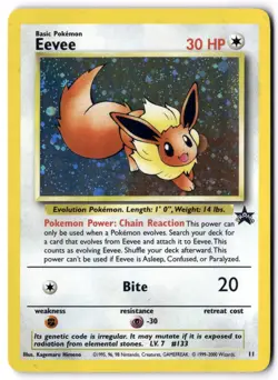 Pokemon Card - Eevee 11 Holo Promo WOTC - Wizards Black Star Promos - LPlay - Image 1
