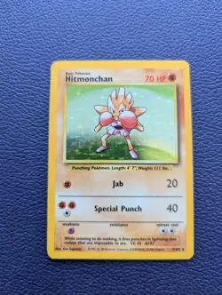 Pokemon TCG Hitmonchan 7/102 Base Set Holo Rare 70HP 1999 English - Image 1