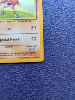 Pokemon TCG Hitmonchan 7/102 Base Set Holo Rare 70HP 1999 English - Image 2