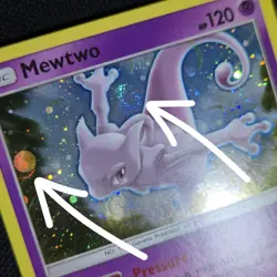 DOUBLE WHOLE SWIRLS 🌀💫 Mewtwo SM77 Holo Black Star Cosmos Promo Pokemon Card - Image 1