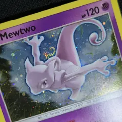 DOUBLE WHOLE SWIRLS 🌀💫 Mewtwo SM77 Holo Black Star Cosmos Promo Pokemon Card - Image 2