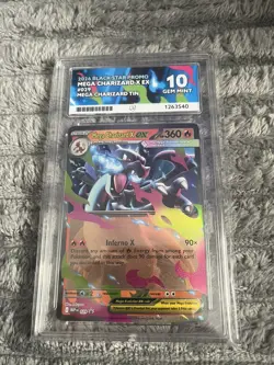 Pokemon TCG Mega Charizard X EX 029 Black Star Promo Tin ACE 10 Graded Card - Image 1