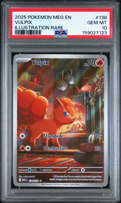 POKEMON VULPIX 138/132 S&V ILLUSTRATION RARE MEGA EVOLUTION 2025 PSA 10 - Image 1