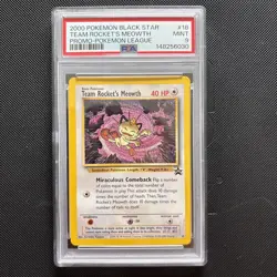 PSA 9 2000 Team Rocket's Meowth 18 Black Star Promo Pokemon Card TCG Mint WOTC . - Image 1