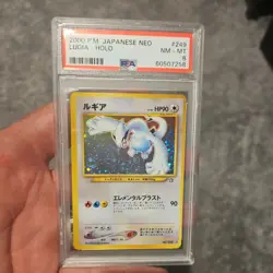 PSA 8 Lugia Old Back Neo 249 Elemental Blast Pokemon Card Japanese - Image 1