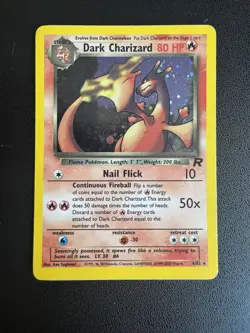 Dark Charizard 4/82 Holo Team Rocket Pokemon Card – Rare Vintage WOTC – LP - Image 1