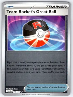 Team Rocket's Great Ball 205/217 Uncommon Ascended Heroes Pokemon Reverse Holo - Image 1