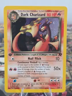 Dark Charizard 4/82 1st Edition Pokemon Card Team Rocket 1st Rare Holo NM - Image 1