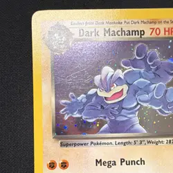 Dark Machamp 10/82 Team Rocket, Unlimited Holo Rare 70 HP Pokemon Card, Eng - Image 3