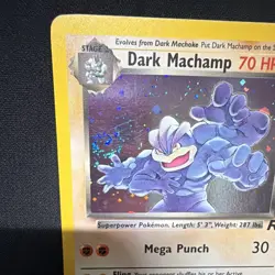 Dark Machamp 10/82 Team Rocket, Unlimited Holo Rare 70 HP Pokemon Card, Eng - Image 4