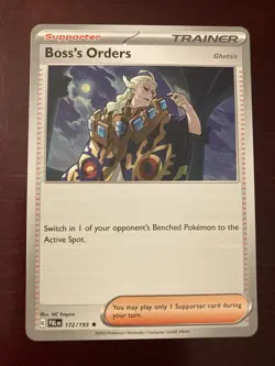Boss's Orders - Ghetsis 172/193 Paldea Evolved Theme Deck Exclusive Pokemon Card - Image 1