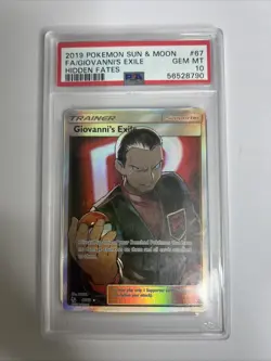 Pokemon TCG Giovanni's Exile Trainer Full Art Ultra Rare Card 67/68 Hidden Fates - Image 1